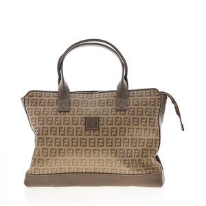 Vintage Fendi Tan and Brown Logo Tote EXTERIOR EUC